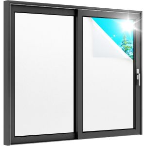 Kalanka-Film Occultant Fenêtre Blanc Lait Avec Grille Facile À Couper 44.5x200cm, Film Opaque Fenetre Electrostatique Anti Uv Amovible, Brise Vue Fenetre Dépoli Pour Salle De Bain Chambre Cuisine - Neuf