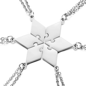 Kal-Collier D'amitiés, Collier Bff Bijoux Stitch Fille Puzzle Collier Stitch Fille Cadeau Bff Pour Homme/Femme/Adolescent Cadeau De Famille Pendentif Étoile En Acier - Neuf