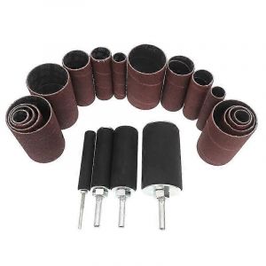 Kit de ponçage de tambour 20 pcs broche en caoutchouc Tambour de ponçage Ensemble d'outils pour perceuse à colonne pour l'amélioration de l'habitat Loisirs Menuiserie - Neuf