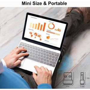 Adaptateur WiFi USB 600 Mbps, adaptateurs r&eacute;seau sans Pilote pour Ordinateur de Bureau/Portable PC, cl&eacute; WiFi Double Bande 2.4G/5G avec antenne 3dBi, Prend en Charge Windows11/10/8/XP/Vista ( - Neuf