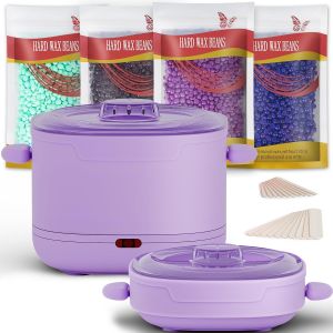 Chauffe Cire D'abeille Portable Pliable, Bol En Silicone, Violet Chauffe Cire Epilation Professionnelle, Pratique Pour Les Voyages Et L'&eacute;pilation Quotidienne, Gros/Petits B&acirc;tons En Bois, - Neuf
