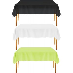 3 Pièces Nappes Rectangulaires, Nappe Décorative De Fête, Décoration De Table À Manger, Nappe En Plastique Imperméable, Fournitures De Fête - Neuf