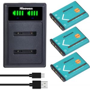 MEVRONISSHOP-Li-42B Li-40B Batterie et Chargeur, 3Pack 1200mAh Batterie pour Olympus Stylus 1040 1060 1070 7000 7010 7020 7030 7040 TG-310 TG-320 VR310,Fujifilm NP-45,Nikon EN-EL10. - Neuf