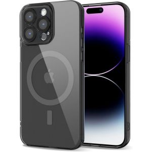 Eryi-Pour Iphone 14 Pro Max Coque Compatible Avec Magsafe, Transparente Magnétique Protection De L'objectif Etui Housse, Pleine Silicone Cover, Coque Mat Translucide Mince Antichoc, Noir Clair - Neuf