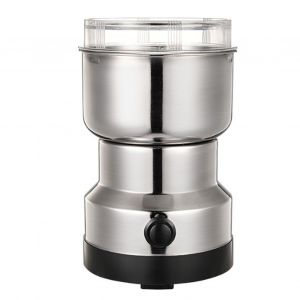 HJLIAN Moulin a grains electrique 400 ml 150 W en acier inoxydable 304, 4 lames, broyeur a grains, poudre fine, norme europeenne 220 V - Neuf