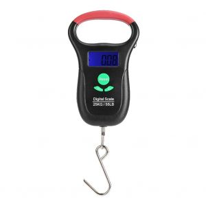 Balance electronique a crochet pour poisson avec ruban a mesurer, capacite de 25 kg/55 lb - Neuf