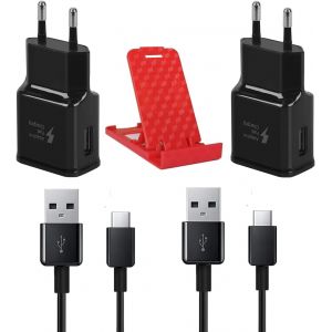 Lot De 2 Chargeurs Usb Avec Câble De Charge Usb De Type C De 1,5 M Pour Samsung Galaxy Z Filp 6 5 4 3 Z Fold 6 5 4 3 A14 A15 A16 A35 A52S A53 A54 A55 A56 M35 M55, Bloc D'Alimentation Usb C Pour - Neuf