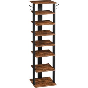 Ulteronixshop-tag&egrave;re &agrave; Chaussures &agrave; 8 Niveaux, Meuble &agrave; Chaussures, Rangement des Chaussures, Gain de Place, Stable, pour Entr&eacute;e, Salon, Chambre, Marron Rustique et Noir EBF07XJ01G1 - Neuf