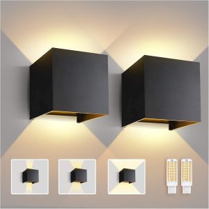 Subzonal-2 Pi&egrave;ces Applique Murale Ampoules G9 Rempla&ccedil;ables Angle De Rayonnement R&eacute;glable Lampe Murale Interieur Blanc Chaud 3000k Lampe Exterieur En Aluminium Ip65 Pour Chambre Salon Escalier - Neuf