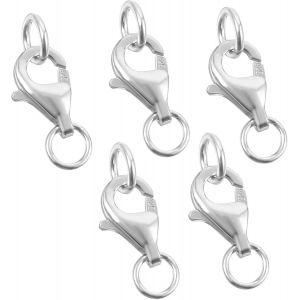 Mevronisshop-Lot De 5 Fermoirs De Cha&icirc;ne En Argent Sterling 925 Pour Bracelets, Mousquetons, Bracelets, Colliers Avec Anneaux Ouverts, Pour La Fabrication De Bijoux - Neuf
