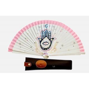 Éventail Pliable Aires Pour Protéger La Main De Fatma Avec Housse De Protection (Rose Multicolore)[VEN751119] - Neuf