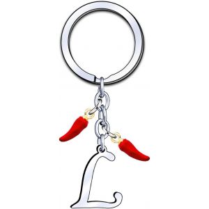 Kal-Porte-Cl&eacute;s Initial A-Z, Pendentif D&eacute;coratif Piment, Cadeau Pour Femme Homme, Anniversaire No&euml;l - Neuf