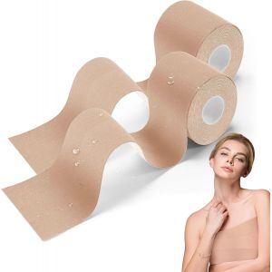 2 Pieces 5 M X 5 Cm Breast Lifting Tape For Large Breasts A-G Cut Invisible Tape Invisible Breast Tape Invisible Adhesive Strapless Bra,Skin-Coloured,One Size - Neuf