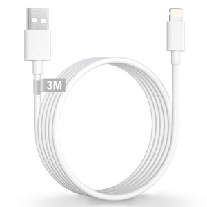 Thef-Cable Iphone 3m[Certifié Mfi], Cable Usb Lightning Câble Chargeur Iphone 3m Long Cable Iphone Charge Rapide Cordon Iphone Fil Chargeur Pour Iphone 14 13 12 11 Pro Max Xs Xr X 8 7 6 5 Se, Ipad, A - Neuf