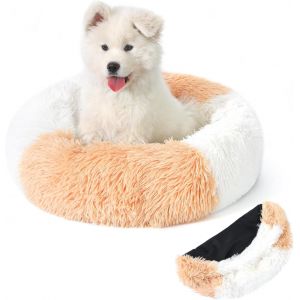 Panier Chien Panier Chat Rond, Coussin Chat Chien En Peluche, Panier Pour Chat Moelleux, Coussin Anti Stress Chien Dehoussable Et Lavable, Bleu Dégradé, 50cm - Neuf