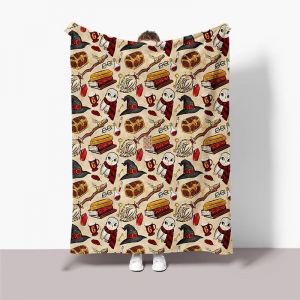 Tianyi-Couverture Douillette Moelleuse Pour Canapé - 150 X 200 Cm - Couverture Polaire Chaude Pour L'hiver - Style Chouette Magique - Style Balai Magique - Rouge - Pour Chambre À Coucher Et - Neuf