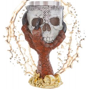 Calice Claw Of The Ruby Dragon - Cr&acirc;ne Dans La Griffe Du Dragon Rouge - D&eacute;coration Fantastique Fantaisie - Neuf