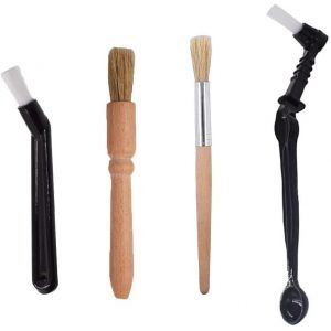 Jgd-Lot De 4 Pinceaux &Agrave; Caf&eacute; Barista - Pour Machines &Agrave; Expresso - Avec Manche En Bois - Pour Moulin &Agrave; Caf&eacute; - Outil De Nettoyage Pour Moulin &Agrave; Caf&eacute; (A01) - Neuf