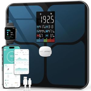 Balance De Salle De Bain Num&eacute;rique Intelligente Pour Poids Corporel, Grand &Eacute;cran Lcd, 16 Mesures De Composition Corporelle, Imc, Poids De L'eau, Fr&eacute;quence Cardiaque, Mode B&eacute;b&eacute;, 181,4 Kg, - Neuf