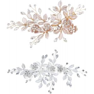 Kal-Accessoire Cheveux Mariage Champêtre, 2 Pièces Bijou De Cheveux Mariage Fleur Accessoire Cheveux Mariage Accessoire Cheveux Femme Mariage Pour Femmes Et Filles - Neuf