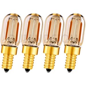 Sjzg-Ampoule Led E12 1w Veilleuse 12-24v Pendentif Chandelier Dimmable Lampes Réfrigérateur Lampe Réfrigérateur Chambre Appliques Murales, Jaune 2200k (Lot De 4) - Neuf