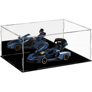 Sept-Vitrine Acrylique Avec Base Noire, Assembler La Boîte À Poussière De La Boîte Acrylique De Comptoir Pour L'action Figurines Jouets, Collectibles, Stockage À Domicile (35 X 25 X 15 Cm) - Neuf