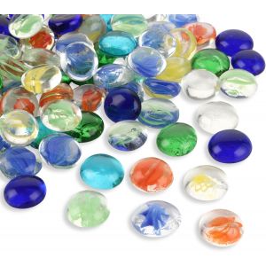 MEVRONISSHOP-2 000 g / 400 galets en verre multicolores, 15 &agrave; 20 mm, pierres d&eacute;coratives en verre, pierres d&eacute;coratives, pour vase, mat&eacute;riel de ponte, bricolage - Neuf