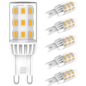 Kalanka-Ampoules Led G9 3w Blanc Chaud 2700k, 580lm, &iquest;&iquest;Quivalent 60w Halog&iquest;&iquest;Nes, Angle De Faisceau 360&iexcl;&Atilde;, Non Dimmable &iquest;&iquest;Conomie D'&iquest;&iquest;Nergie Ampoule, Ac 220-240v, Sans Scintillement, Lot De 5 - Neuf