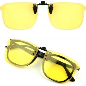 Clip Lunettes Conduite De Nuit Polarisées, Anti-Eblouissement Et Ultra Léger, Surlunettes Verres Jaunes, Homme, Femme, Certifié Ce.[W34] - Neuf