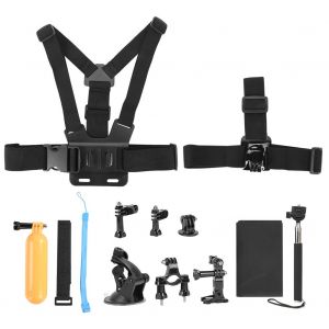 Kit d'accessoires universels 9 en 1 pour cameras de sport, compatible avec les cameras d'action GoPro Hero 4/3+/3/2/1 - Neuf