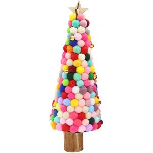 Arbre de Noël miniature artificiel de 26 cm avec base en bois - Petit arbre de Noël mignon pour la décoration de la table de vacances - Neuf