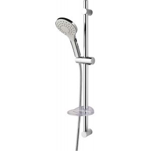 Pommeau de douche Slim Neo 5 avec barre de douche de 11 cm et 3 positions réglables pour pommeau de douche, pommeau de douche avec support et flexible de douche - Neuf