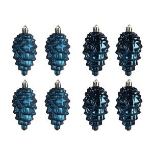 No&euml;l, Pendaison de C&ocirc;ne de Pin D&eacute;corations 8pcs Paillettes Pinecones Incassable Ornements pour No&euml;l, Arbre, Maison, Vacances Partie (de la Marine, 9cm) - Neuf