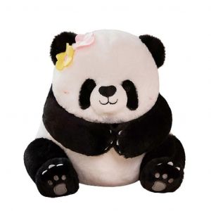 Jouet en peluche panda endormi, panda assis, jouet en peluche panda en peluche, jouet de sommeil-Fleurs - Neuf