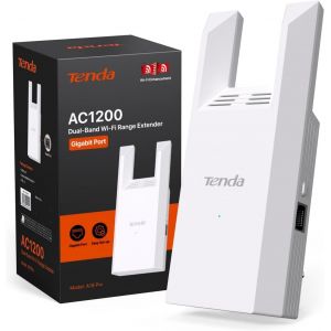 ChenQuanSarl-A18 Pro R&eacute;p&eacute;teur Wifi Puissant Ac1200, Amplificateur Wifi Port Gigabit, 2 Antennes 3Dbi Signal Renforc&eacute; Extender, Mode Ap, Signal Led Intelligent, Wps, Wpa2, Contr&ocirc;le Via App - Neuf