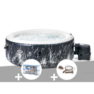 Kit spa gonflable Intex PureSpa Galaxie rond Bulles avec LED 4 places + 6 filtres + Kit d'entretien - Neuf