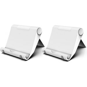 JGD-Lot de 2 Supports de T&eacute;l&eacute;phone Portable Pliables et R&eacute;glables - Compatible avec iPhone 16 15 14 13 12 11 Mini Pro Max, Samsung Huawei Tablette et Autres Smartphones (Blanc) - Neuf