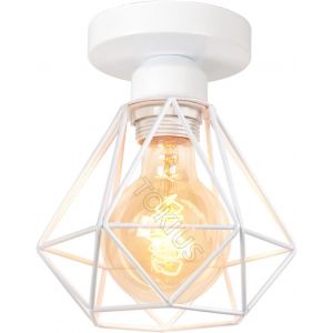 Kal-Plafonnier Industriel Vintage Luminaire E27 Rétro Lustre Suspension Design Métal Cage160mm Éclairage Plafond Pour Salon Cuisine Chambre - Neuf