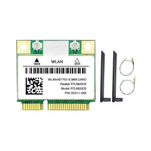 RTL8822CE Carte WiFi + 2XAntenna 1200Mbps 2.4G + 5Ghz 802.11AC R&eacute;seau Mini PCIe BT 5.0 Support Ordinateur Portable / P - Neuf