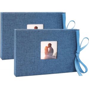 Photo Album 10x15 Mini Livret À Photos Avec Pochettes Couverture En Tissu Lin, Albums Photos 26 Pages (Pour 52 Photos), Album Photos Pour Famille/Mariage/Voyage/Bébébeige (1 Paquet) - Neuf