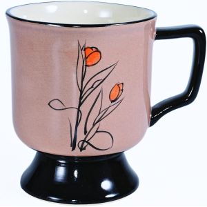 Eryi-Mug À Thé Et Tasses À Café 400ml - Élégants Mug Rose -Avec Tulipes Peintes À La Main,Accessoire Cadeaux Pour Savourer Vos Boissons Préférées - Neuf