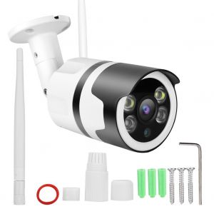Camera IP sans fil 1080p 2MP, audio bidirectionnel, etanche, controle par application mobile, camera Bullet exterieure - Neuf