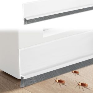 Calfeutrer Bas De Porte,100x5 Cm Joint De Porte Auto-Adhésif Silikon,Joint De Porte Brosse,Bande D'etanchéité En Silicone Bas De Porte Isolant Anti Froid Balai Porte D'entrée Et Garage,Blanc - Neuf