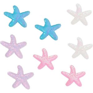 Kal-Lot De 8 Barrettes À Cheveux En Forme D'étoile De Mer - Étoile De Mer - Accessoires De Cheveux - Coquillage - Cheveux Scintillants - Pinces Crocodile À Paillettes - Pour Enfants Et Filles - Neuf