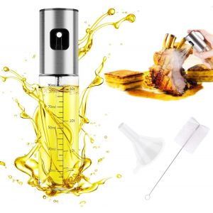 Vaporisateur Huile Air Fryer, Spray Huile D'olive,100ml Pulvérisateur Huile Cuisine,Avec Brosse Et Entonnoir Et Brosse À Huile, Pour La Cuisson, Le Barbecue,La Salade (Paquet 1)[App8811692] - Neuf