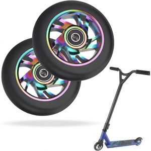Scooter Wheels, 2 X Scooter Wheels, Pro Stunt Scooter Wheels 100 Mm With Abec 9 Bearings, Scooter Replacement Wheels For Most Scooters And Scooters - Neuf