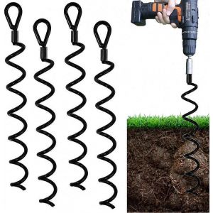 Kit D'ancrage Robuste En Spirale Pour Abri De Jardin De 18 Pouces, Id&eacute;al Comme Piquet D'attache Pour Chien, Pour S&eacute;curiser Les Animaux - Neuf