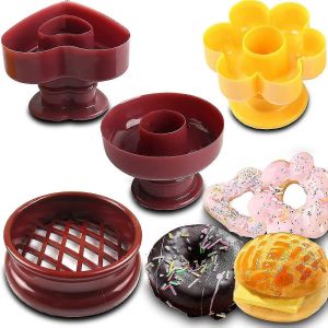 4 Pièces Outil De Beignet En Forme De Beignet,Ensemble De Moule À Beignet,Fabricant De Beignets En Plastique,Fabricant De Beignets En Forme - Neuf