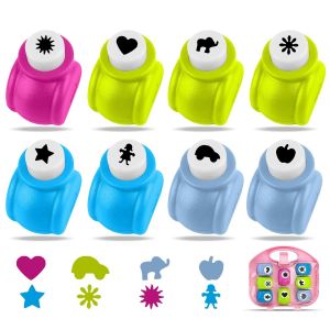 Chenquansarl-Ensemble De 8 Poinçons À Motifs - Ensemble De Poinçons En Abs Et Alliage De Zinc Pour Bricolage Diy, Scrapbooking, Cartes De Cadeau Et Projets De Bricolage Avec Les Enfants - Neuf