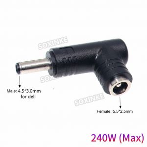 Connecteur de chargeur d'ordinateur portable HP Dell,alimentation d'ordinateur portable,5.5x2.5mm à 4.5x3.0mm,broche 240W,convertisseur adaptateur d'alimentation CC - Type for Dell - Neuf